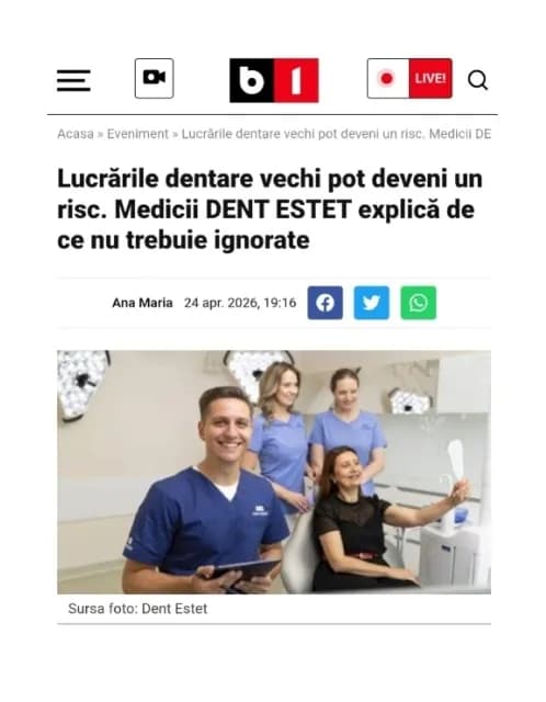 Articol DENT ESTET publicat pe site-ul b1tv.ro